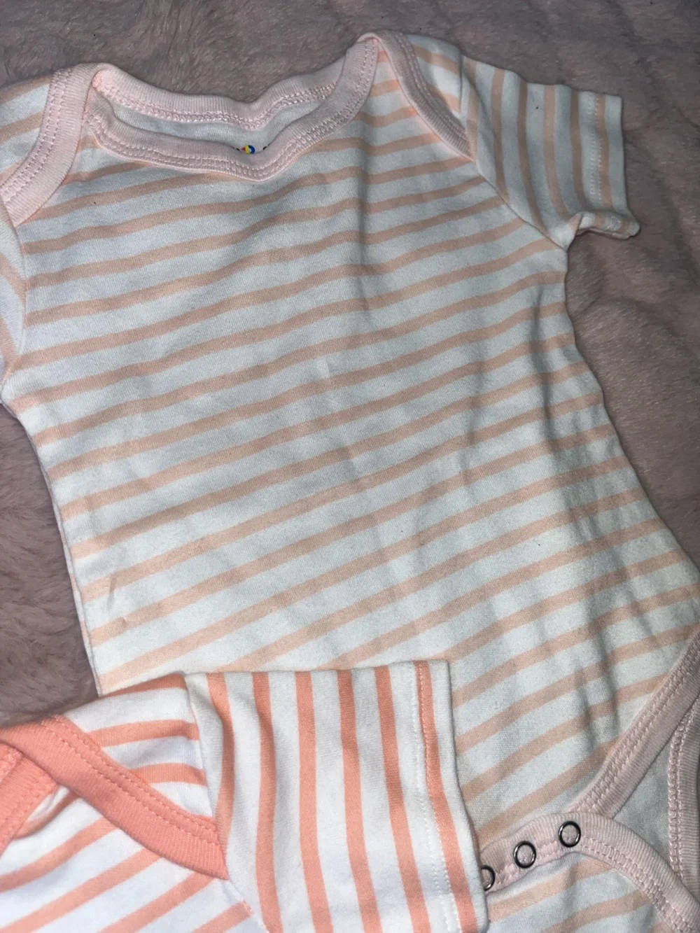 3-Pack Pink Stripe & White Butterfly Baby One-Pieces